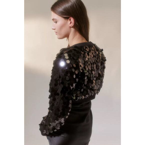 NWT Urban Outfitters UO Womens Disco Party Iris Sequin Crop Cardigan Sweater XS - Picture 2 of 9